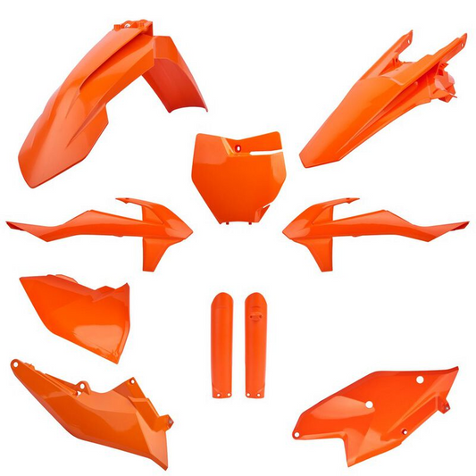 Polisport KTM Plastic Kit with Fork Guards SX SXF 2016 - 2018 SX 250 2017 - 2018, All Orange - motocross4u