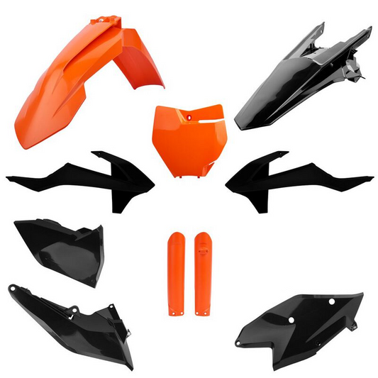 Polisport KTM Plastic with Fork Guards Kit SX SXF 2016 - 2018 SX 250 2017 - 2018, OEM & Black - motocross4u