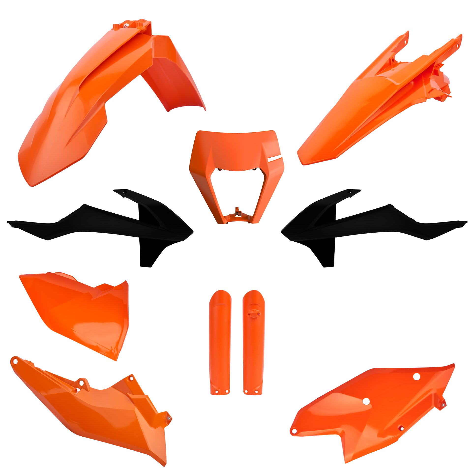 Polisport KTM Plastic Kit with Fork Guards EXC EXCF 2017 - 2019, OEM with Fork Guards - motocross4u