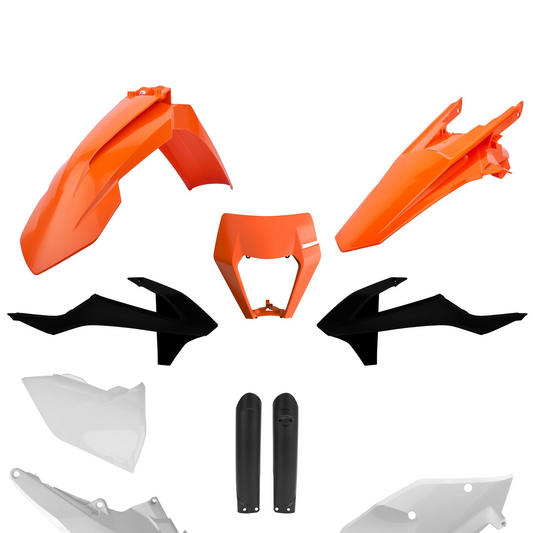 Polisport KTM Plastic Kit with Fork Guards EXC EXCF 2017 - 2019, OEM 18 - motocross4u
