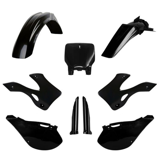 Polisport Kawasaki Plastic Kit with Fork Guards KX 125 KX 250 1999 - 2002, Black - motocross4u
