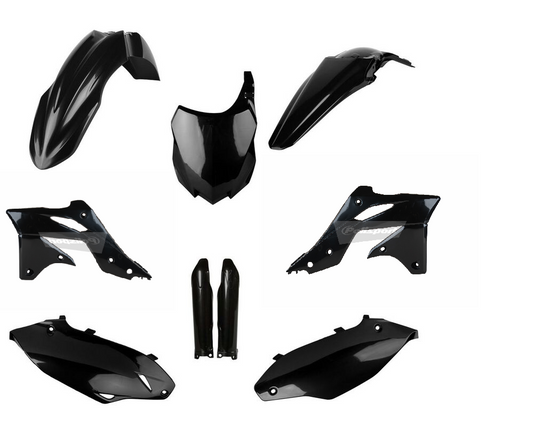 Polisport Kawasaki Plastic Kit with Fork Guards KXF 250 2013 - 2016, Black - motocross4u
