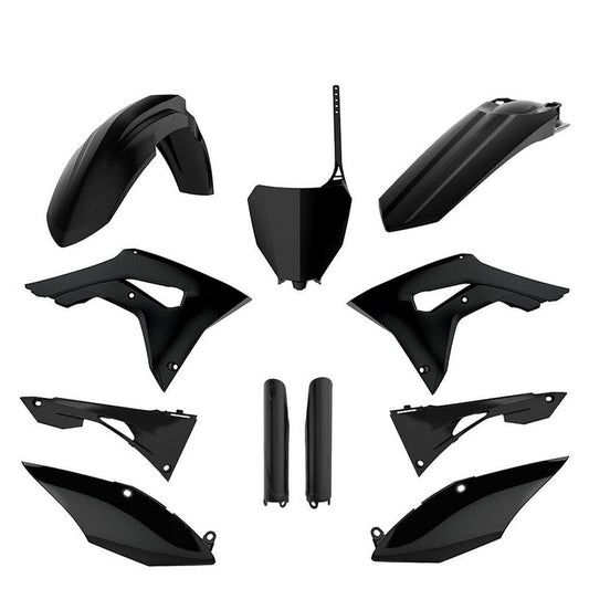 Polisport Honda Plastic Kit with Fork Guards CRF 250 R 2018 - 2021 CRF 450 R 2017 - 2020, Black - motocross4u