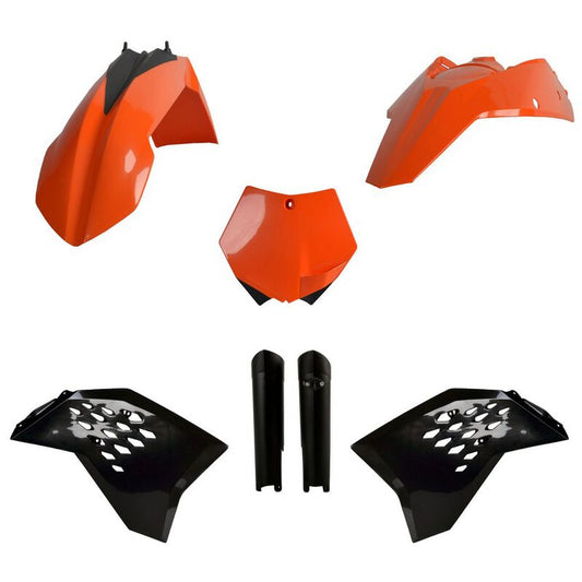 Polisport KTM Plastic Kit with Fork Guards SX SXF 2008 - 2010 EXC EXCF 08 - 2011, OEM - motocross4u