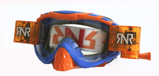 Rip n Roll Hybrid Fully Loaded Goggle, Blue / Orange - motocross4u