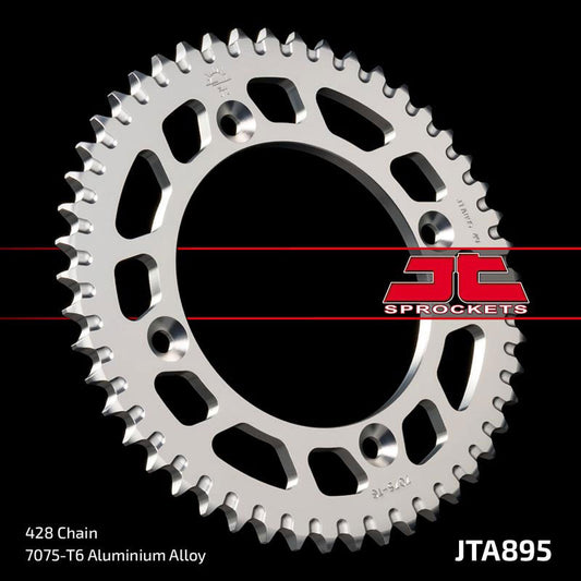 JT Sprockets Aluminium Rear Sprocket KTM SX 85 2004 - 2023 Husqvarna TC 85 2015 - 23 Gas Gas MC 85 2021 - 23, Silver, 46T - motocross4u