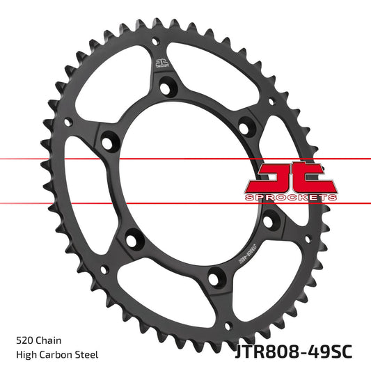 JT Sprockets Steel Rear Sprocket Suzuki RM 125 250 RMZ 250 450 1980 - 2024, 49T - motocross4u