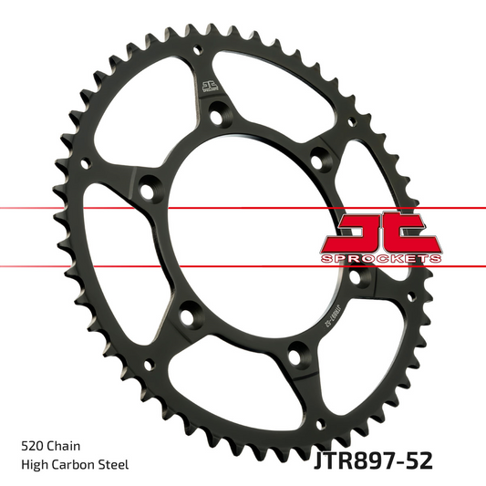 JT Sprockets Steel Rear Sprocket KTM SX 1995 - 2023 SXF 250 2006 - 23 SXF 350 2011 - 23 SXF 450 2007 - 23 Husqvarna TC FC TE FE 2014 - 23 MC MCF EC ECF 2021 - 23, 52T - motocross4u