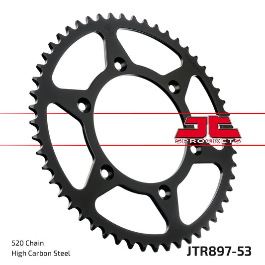 JT Sprockets Steel Rear Sprocket KTM SX 1995 - 2023 SXF 250 2006 - 23 SXF 350 2011 - 23 SXF 450 2007 - 23 Husqvarna TC FC TE FE 2014 - 23 MC MCF EC ECF 2021 - 23, 53T - motocross4u