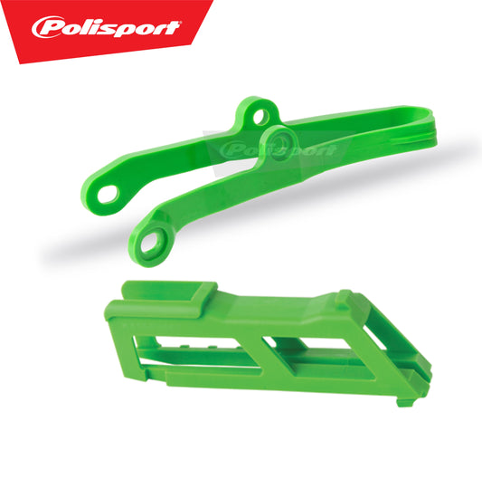 Polisport Kawasaki Chain Guide Slider Kit KXF 250 2009 - 2016 KXF 450 09 - 2015, Green - motocross4u