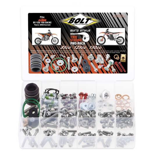 Bolt Motorcycle Hardware KTM SX XC 85 125 150 2002 - 2022 2 Stroke Pro Pack Bolt Kit - motocross4u