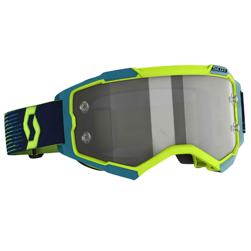 Scott Fury Motocross Goggles – NEON YELLOW / BLUE with LIGHT SENSITIVE PHOTOCHROMIC LENS - motocross4u