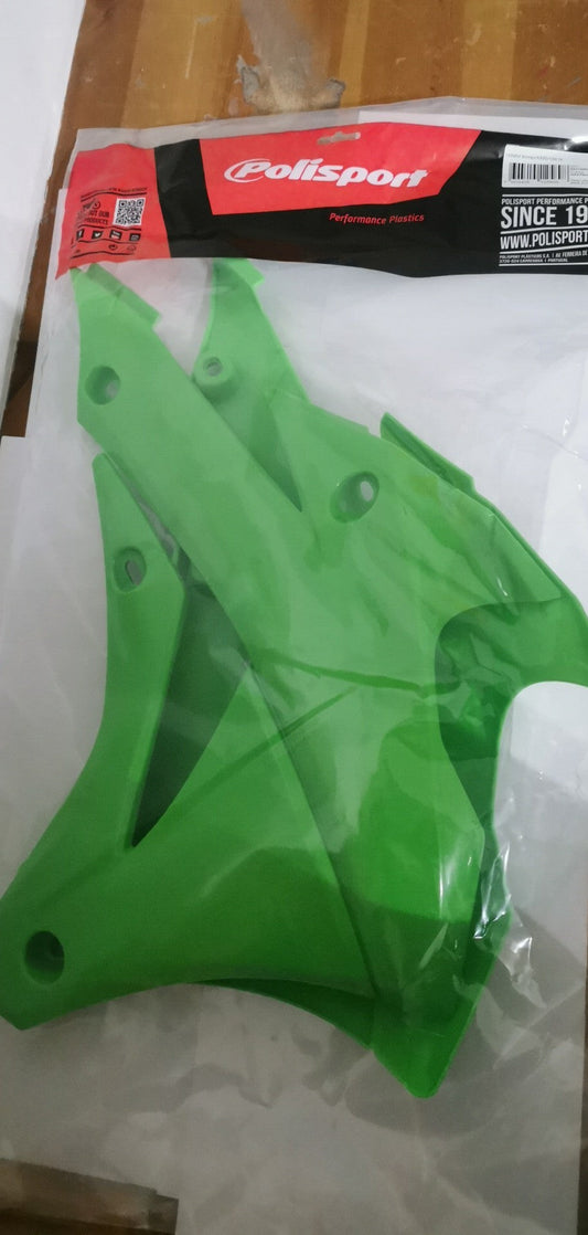 Polisport Kawasaki Radiator Scoops KX 85 100 112 2014 – 2021, All Green - motocross4u