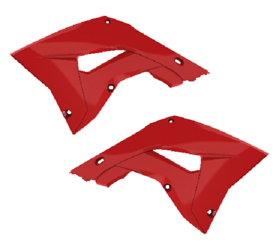 Polisport Honda radiator scoops CR 125 250 2002 - 2007 RESTYLE, Red - motocross4u
