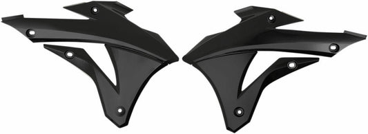 Polisport Kawasaki Radiator Scoops KX 85 100 112 2014 - 2021, Black - motocross4u