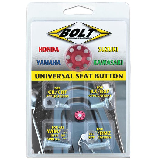 Bolt Motorcycle Hardware Universal Adonized Seat Button - Red - motocross4u