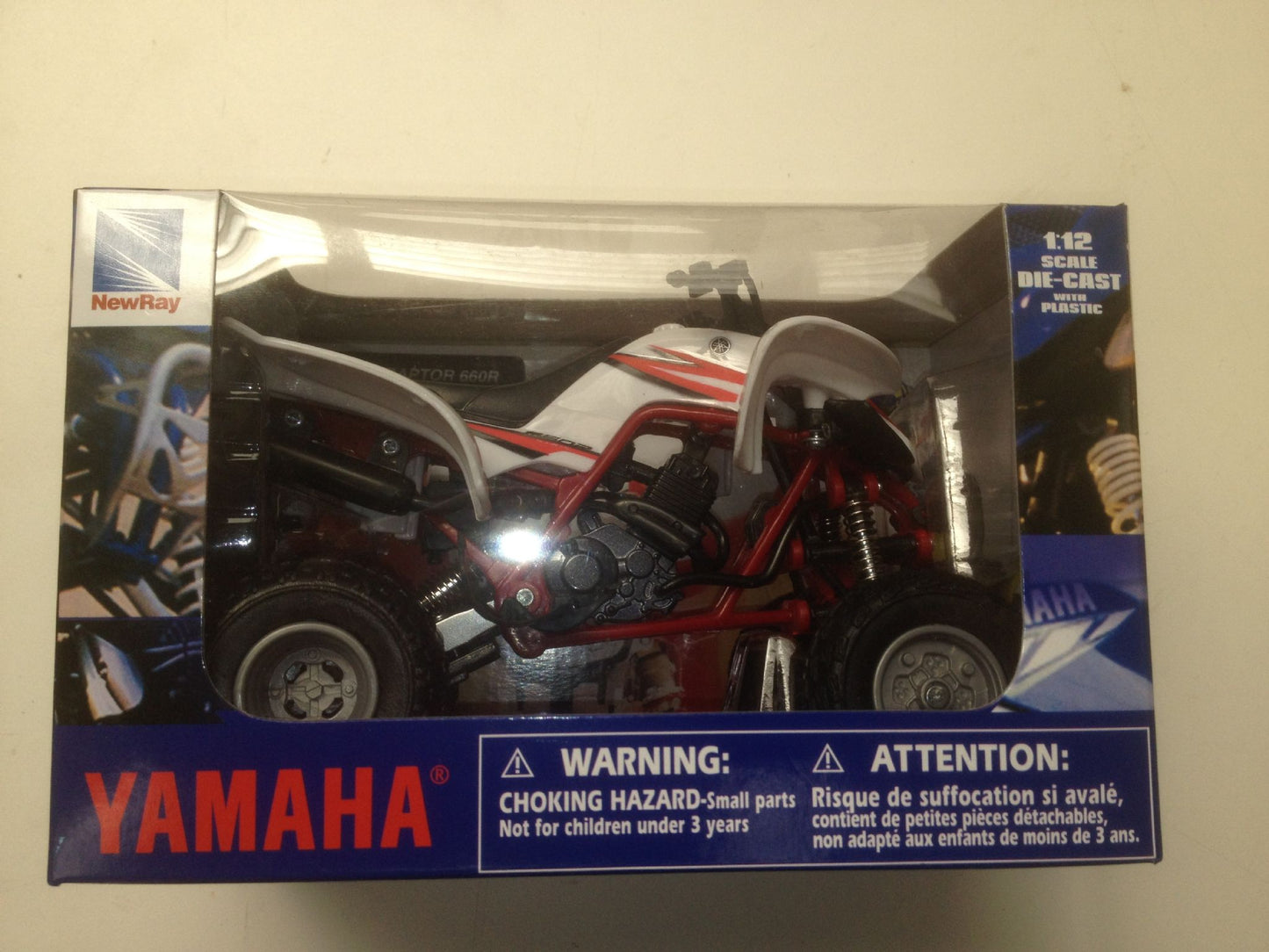 New Ray Toys 1:12 Quad Toy Model, Yamaha White