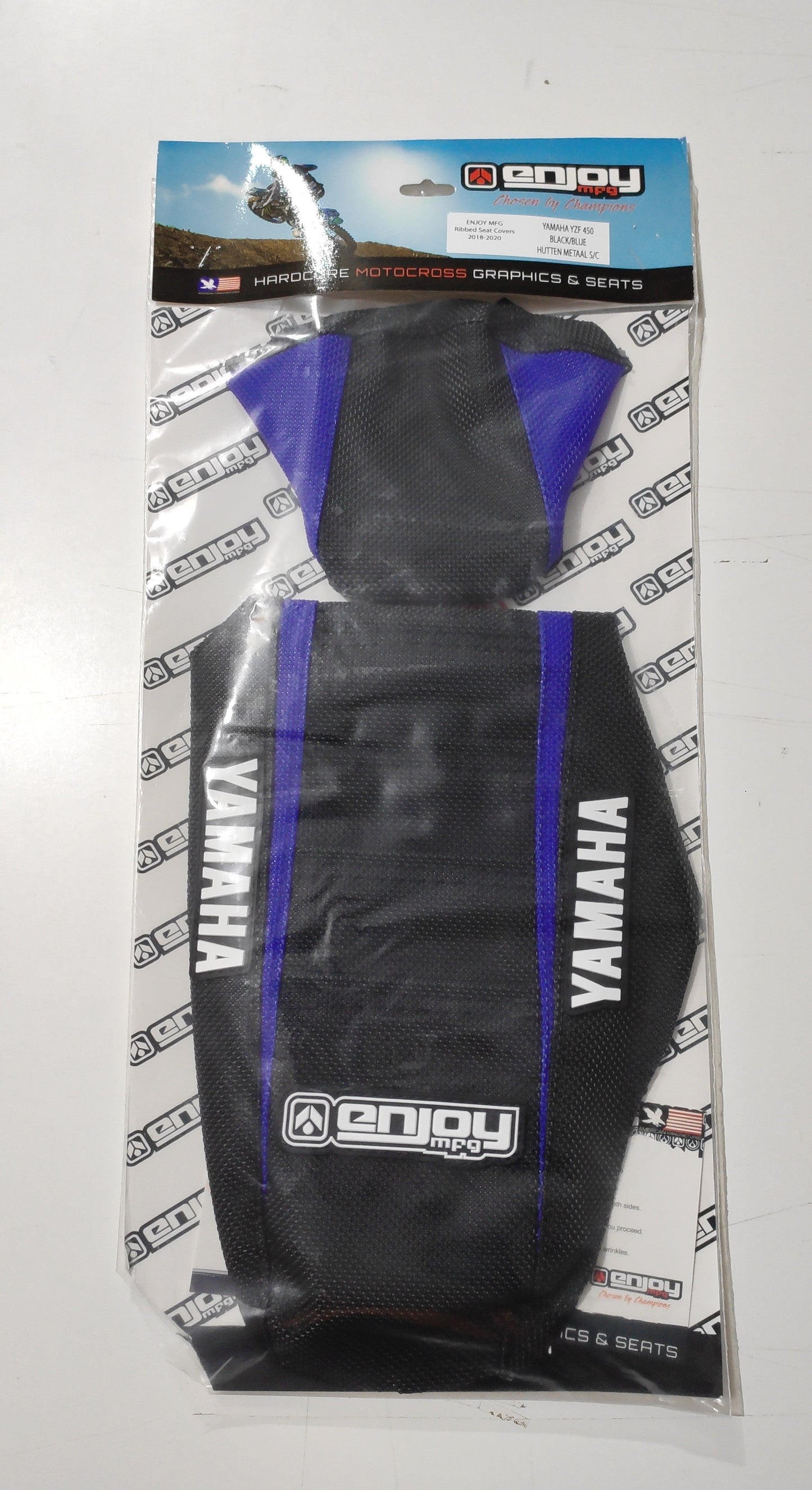 Enjoy Manufacturing Yamaha Seat Cover YZF 250 2019 - 2022 YZF 450 2018 - 22 Pleated Logo, Hutten Metaal