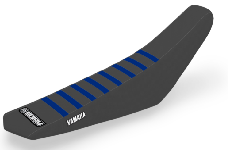 Enjoy Manufacturing Yamaha Seat Cover YZF 450 2023 Ribbed Logo, Black / Blue